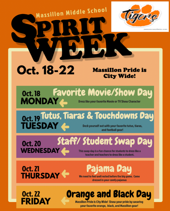 October 18th-22nd Spirit Week 