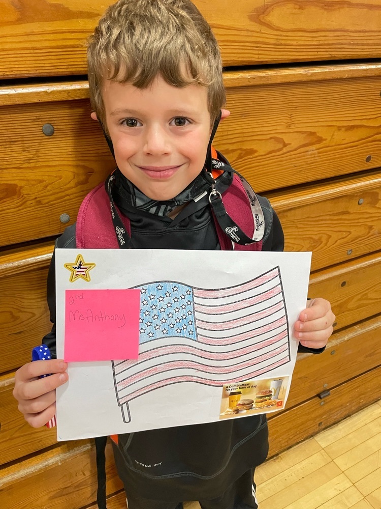 student with flag
