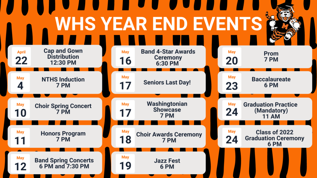 WHS year end events graphic