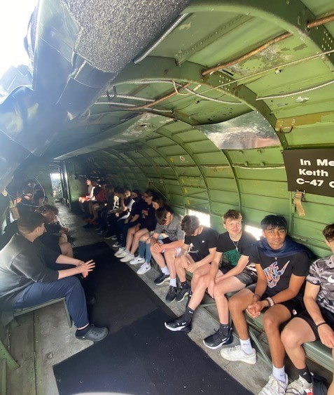students in a plane