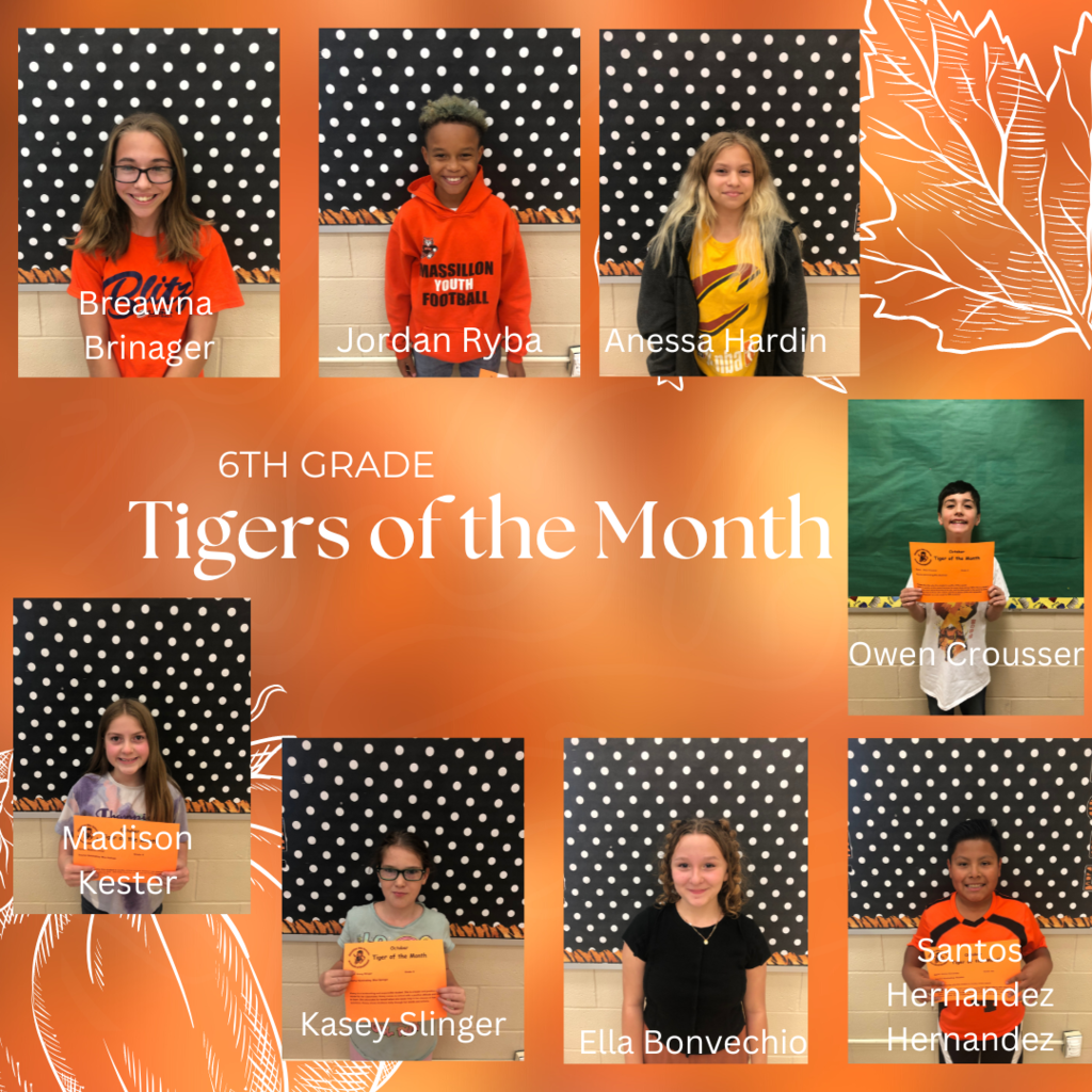 6th grade tigers of the month