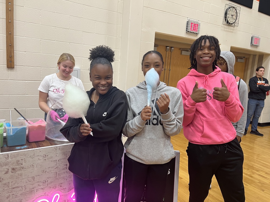 students with cotton candy