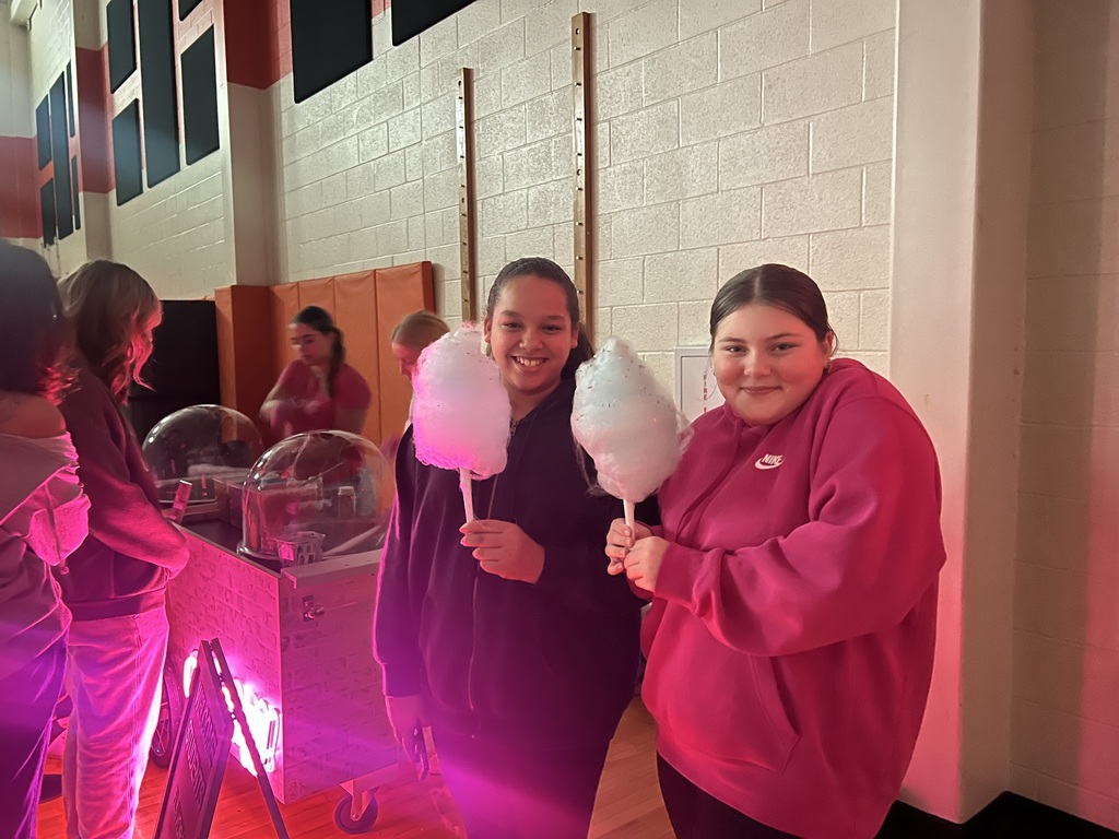 students with cotton candy